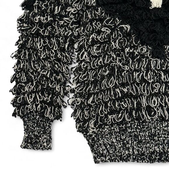 Vintage Answers Shaggy Texture Cardigan L Boho Quirky Kitschy Punk Goth Rockstar - Picture 4 of 8